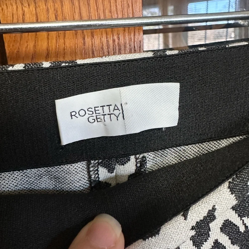 Rosetta Getty Printed Black & White Stretchy Flare Bell Bottom Pants Size Medium - Picture 4 of 6